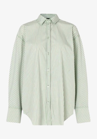 Stine Goya - Mia Shirt Poplin Green Stripes